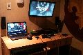 Xbox 360S, PC, !000 watt dolby surronf 5.1 sound systemand a 23inch LCD screen on a wall fix :D 